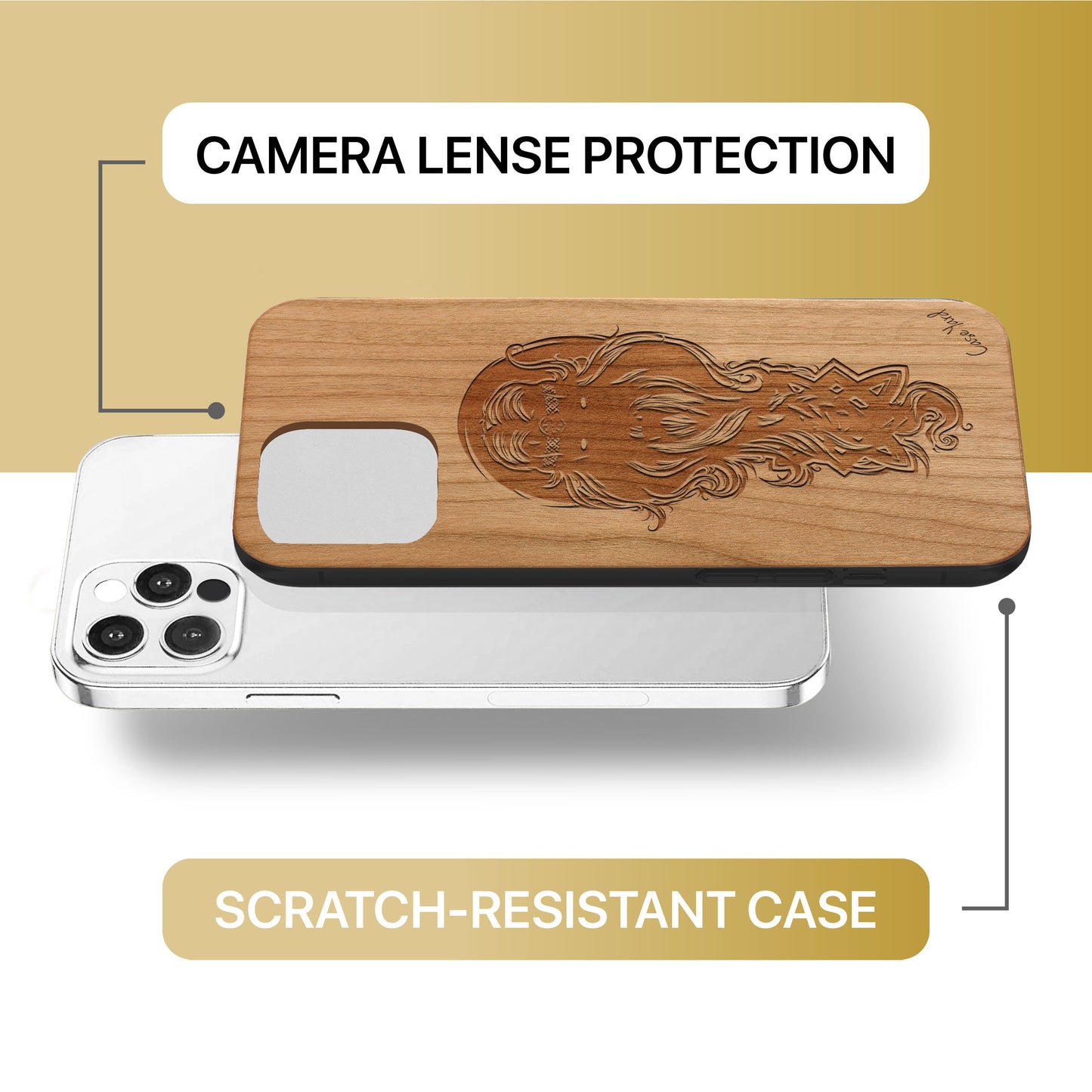 Wooden Cell Phone Case Cover, Laser Engraved case for iPhone & Samsung phone Svarog Design