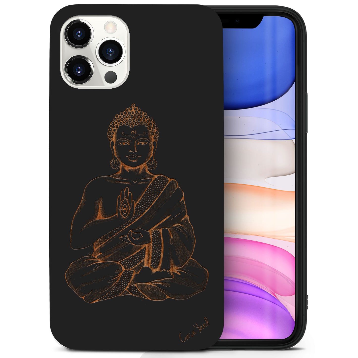 Buddha Wooden Laser Engraved Phone Case for iPhone & Samsung Phones