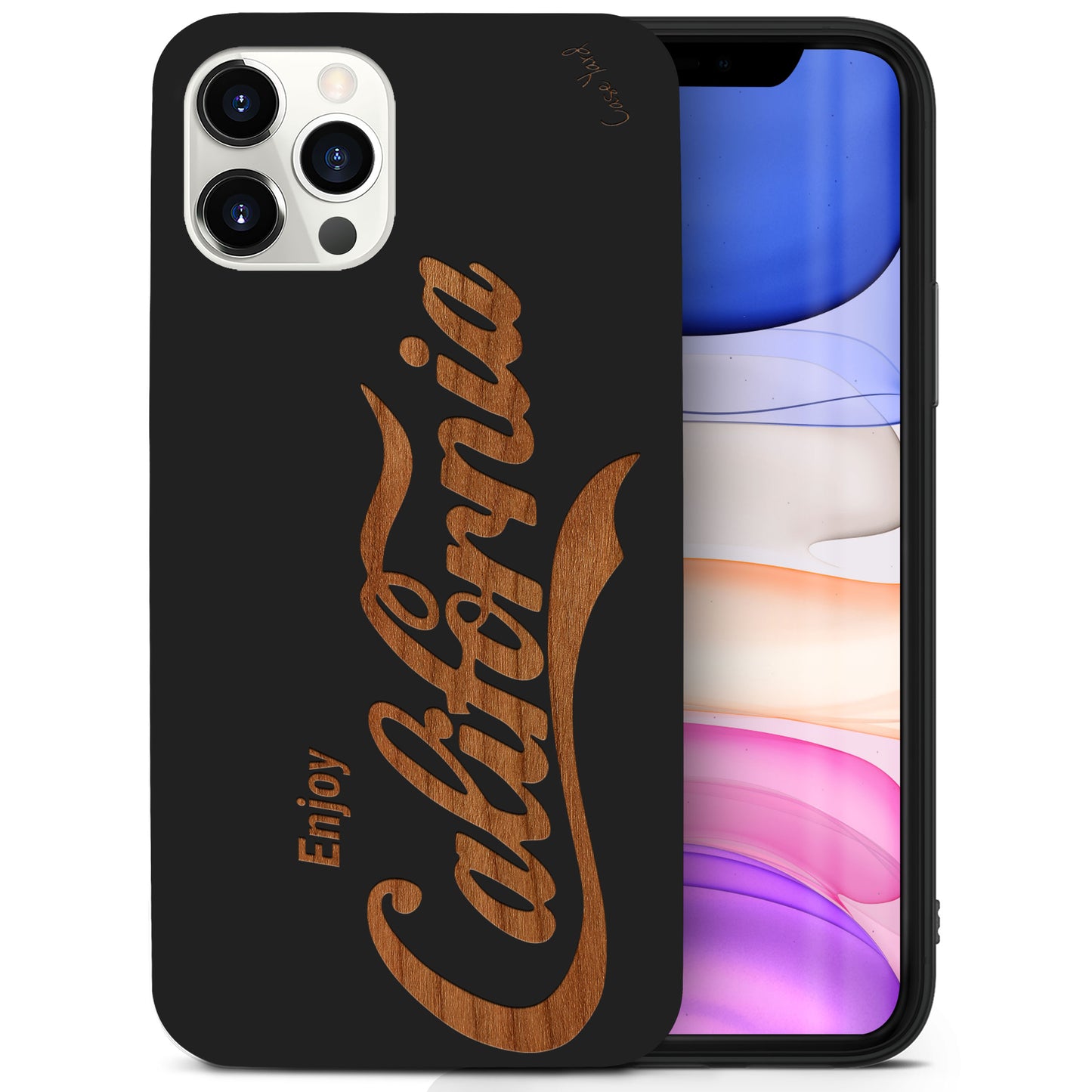 Wooden Cell Phone Case Cover, Laser Engraved case for iPhone & Samsung phone Enjoy California Design