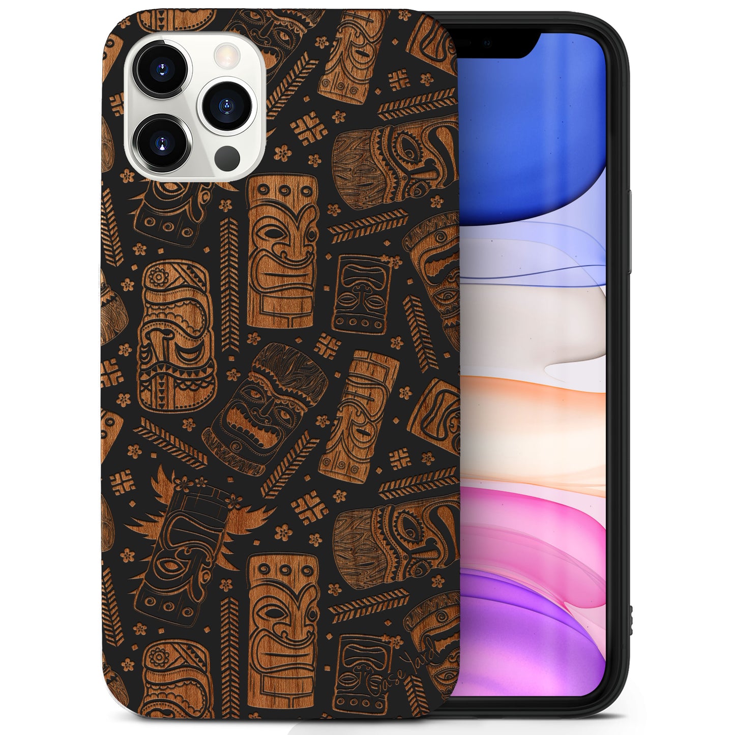 Wooden Cell Phone Case Cover, Laser Engraved case for iPhone & Samsung phone Mask Design