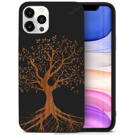 Wooden Cell Phone Case Cover, Laser Engraved case for iPhone & Samsung phone Tree Design