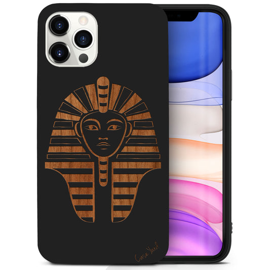 Wooden Cell Phone Case Cover, Laser Engraved case for iPhone & Samsung phone Pharaoh Head Design