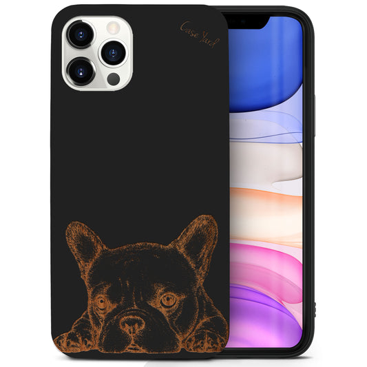 Wooden Cell Phone Case Cover, Laser Engraved case for iPhone & Samsung phone French Bulldog Design
