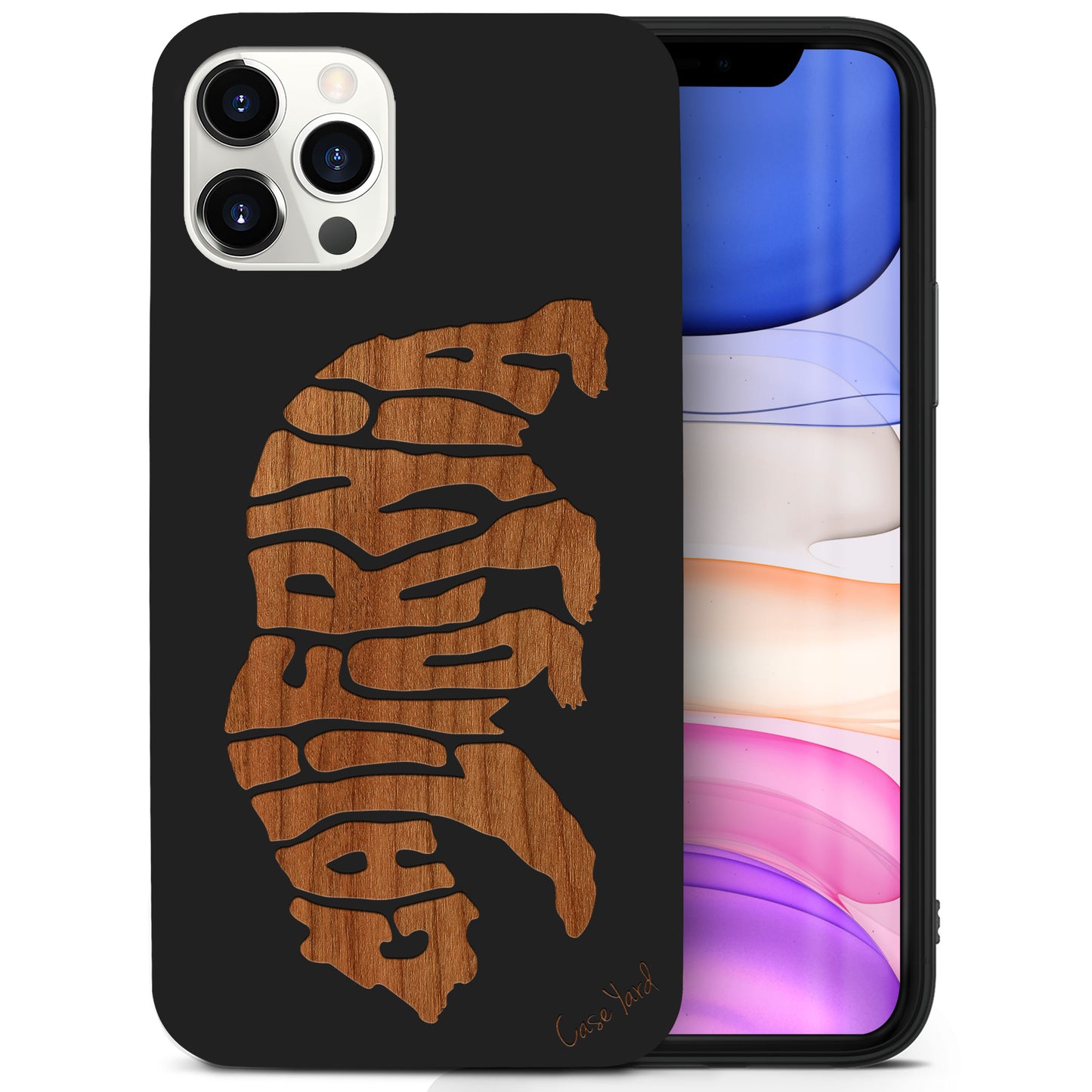 Wooden Cell Phone Case Cover, Laser Engraved case for iPhone & Samsung phone California Bear Letters Design
