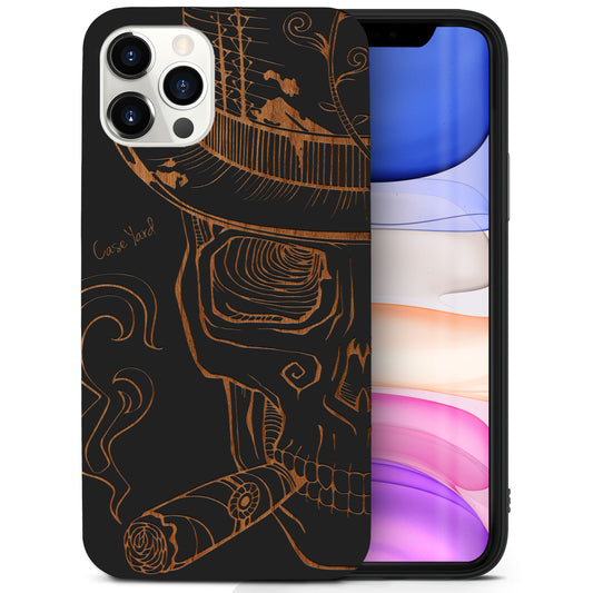 Wooden Cell Phone Case Cover, Laser Engraved case for iPhone & Samsung phone New Orleans Sugar Skull Design