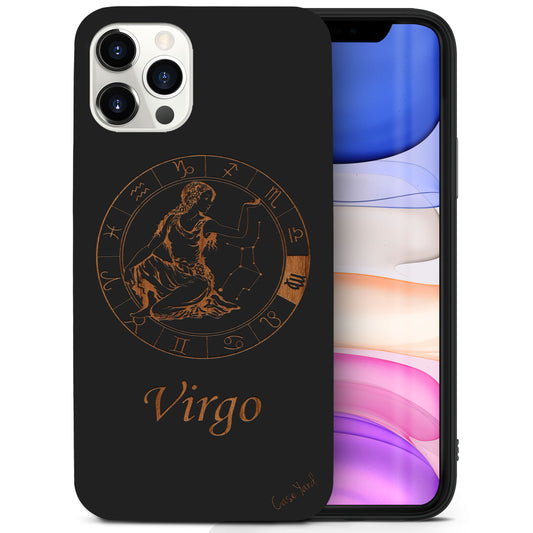 Wooden Cell Phone Case Cover, Laser Engraved case for iPhone & Samsung phone Virgo Sign Design