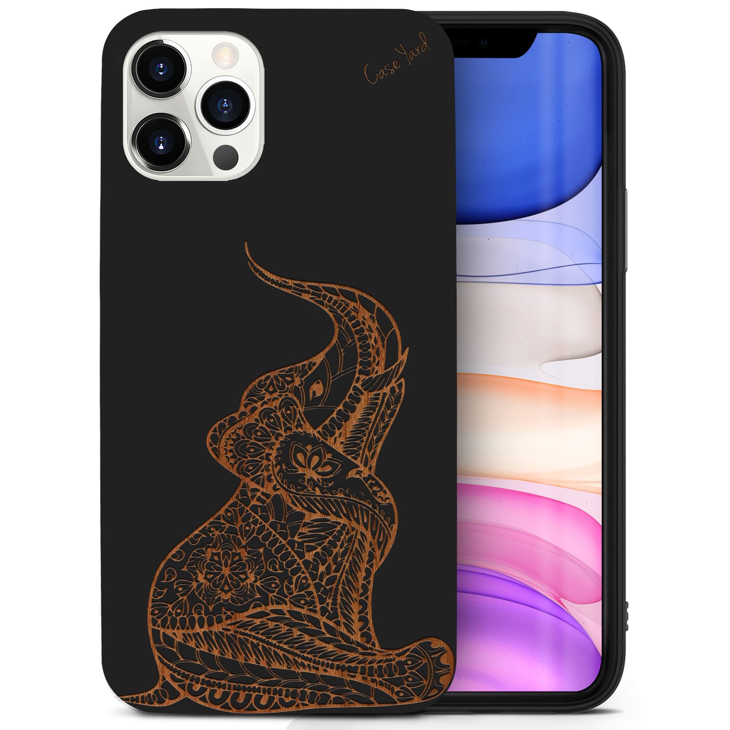 Indian Baby Elephant Wooden Laser Engraved Phone Case