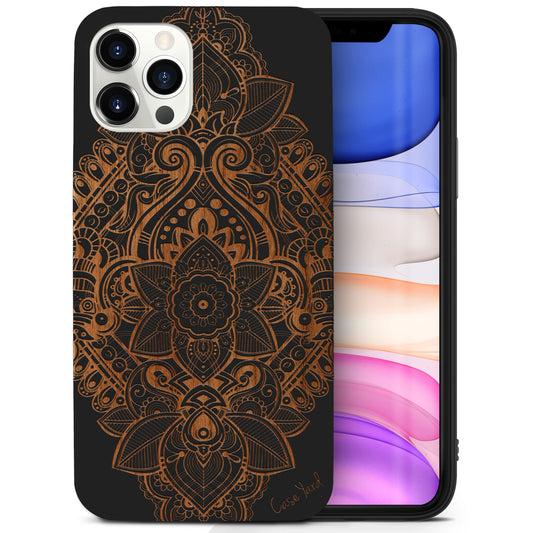 Bohemian Flower Wooden Laser Engraved Phone Case for iPhone & Samsung Phones