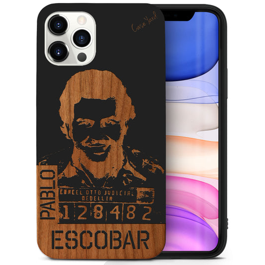 Pablo Escobar Mugshot Wooden Laser Engraved Phone Case for iPhone