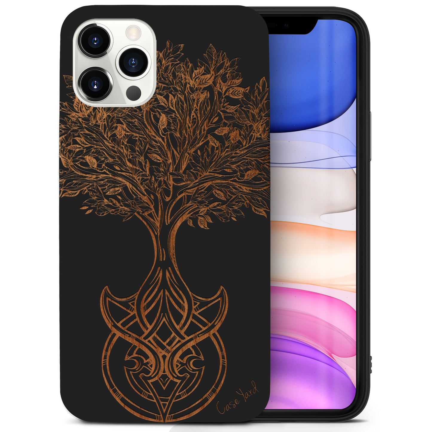 Wooden Cell Phone Case Cover, Laser Engraved case for iPhone & Samsung phone Tree of Life Design