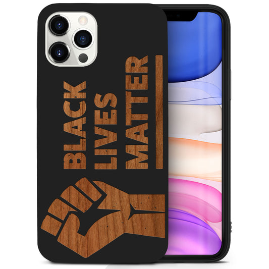 Black Lives Matter Wooden Laser Engraved Phone Case for iPhone & Samsung Phones