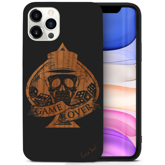 Wooden Cell Phone Case Cover, Laser Engraved case for iPhone & Samsung phone Game Over Design