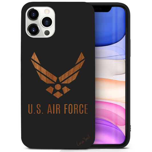 Wooden Cell Phone Case Cover, Laser Engraved case for iPhone & Samsung phone Air Force 1 Design