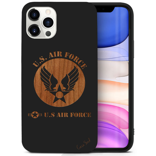 Wooden Cell Phone Case Cover, Laser Engraved case for iPhone & Samsung phone Air Force 2 Design