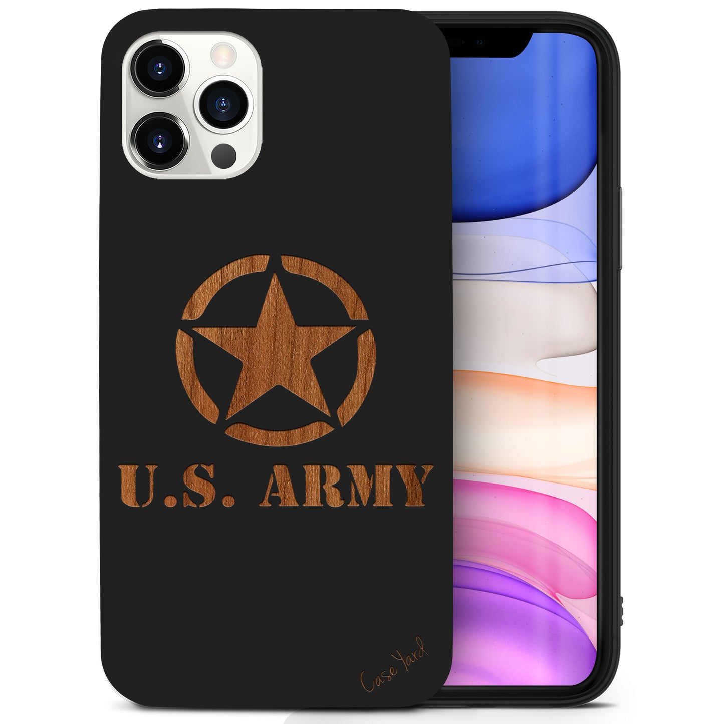 US Army Logo Wooden Laser Engraved Phone Case