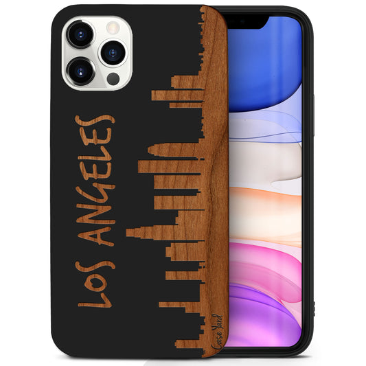 Wooden Cell Phone Case Cover, Laser Engraved case for iPhone & Samsung phone Skyline LA Design