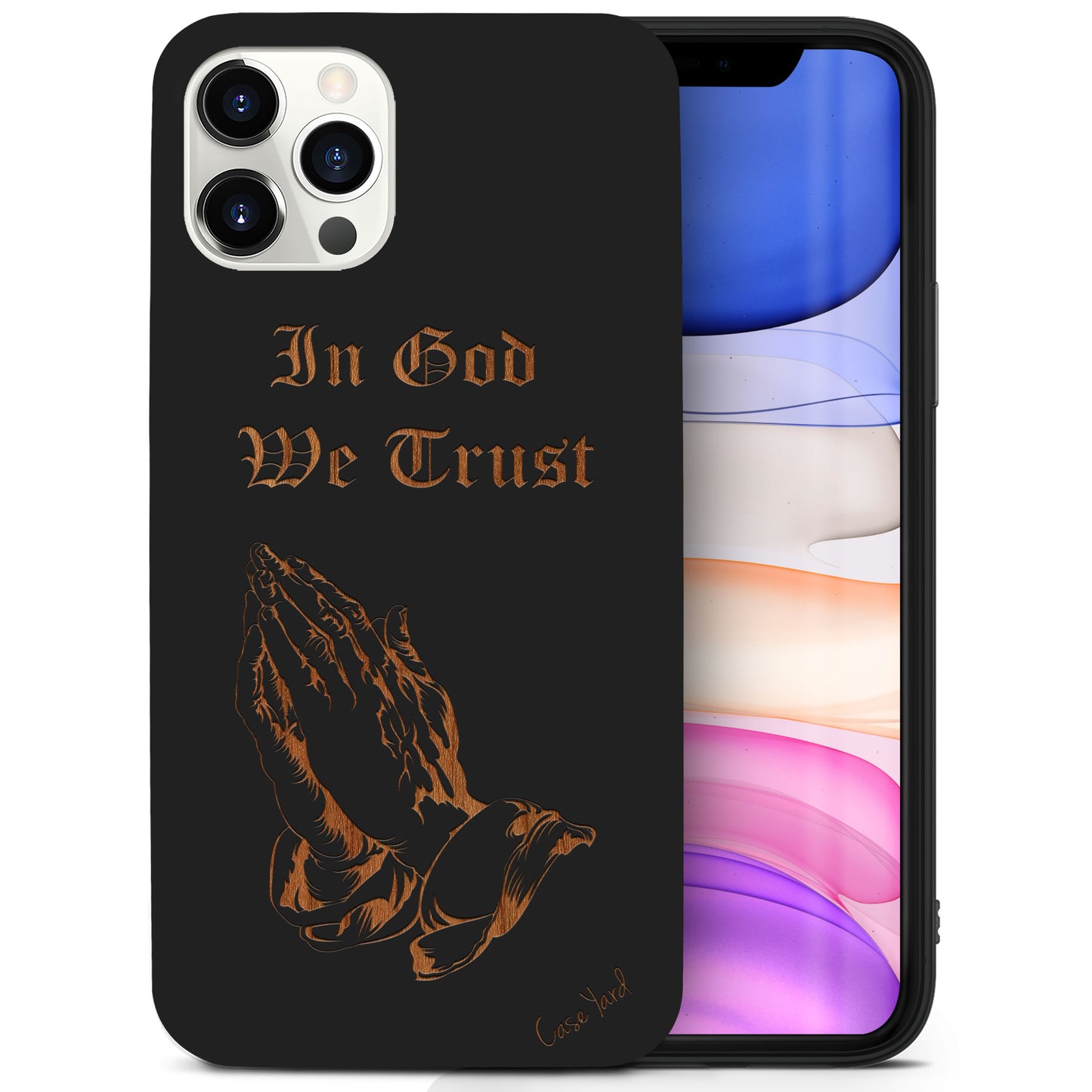 Wooden Cell Phone Case Cover, Laser Engraved case for iPhone & Samsung phone In God We Trust Case Design