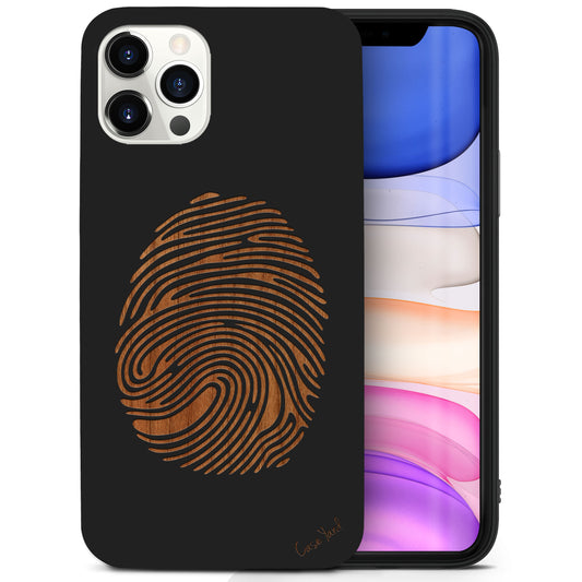 Finger Print Wooden Laser Engraved Phone Case