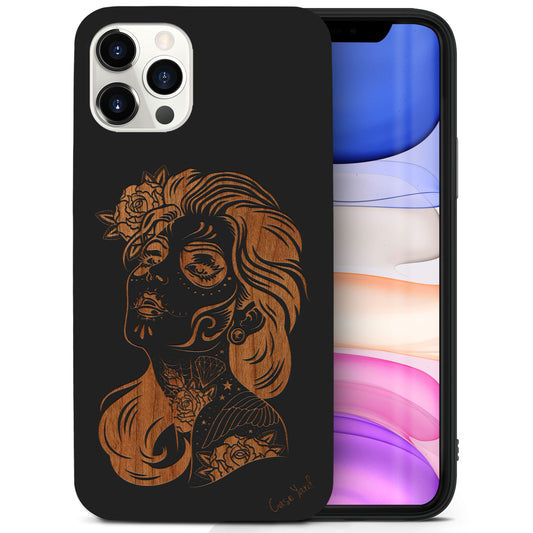 Wooden Cell Phone Case Cover, Laser Engraved case for iPhone & Samsung phone Sucra Donna Day Of Dead Design