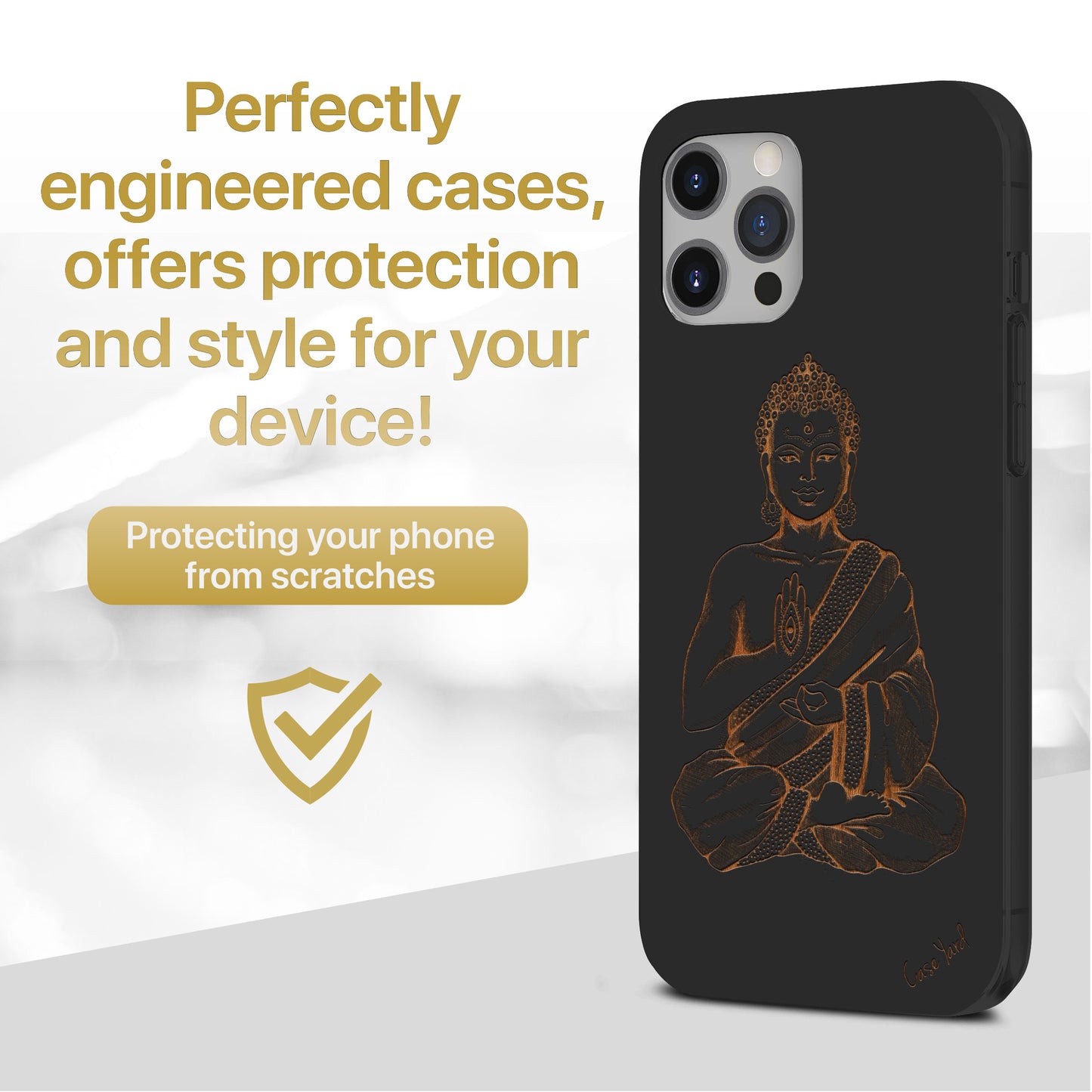 Wooden Cell Phone Case Cover, Laser Engraved case for iPhone & Samsung phone Buddha Design