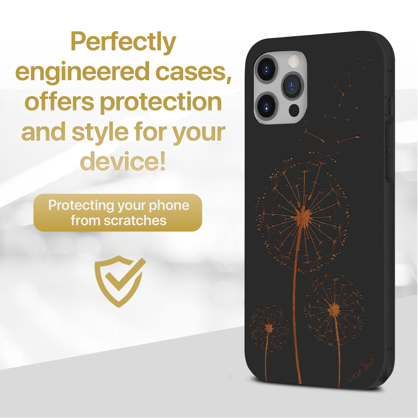 Dandelion Wooden Laser Engraved Phone Case