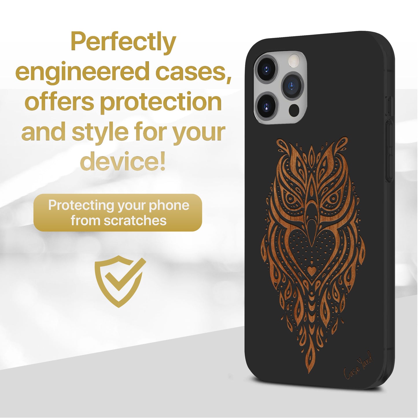 Owl 4 Wooden Laser Engraved Phone Case for iPhone