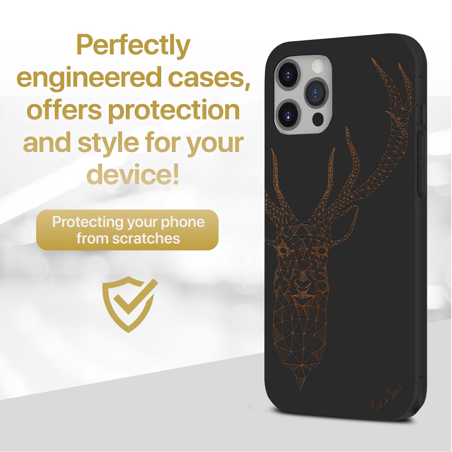 Deer Wooden Laser Engraved Phone Case