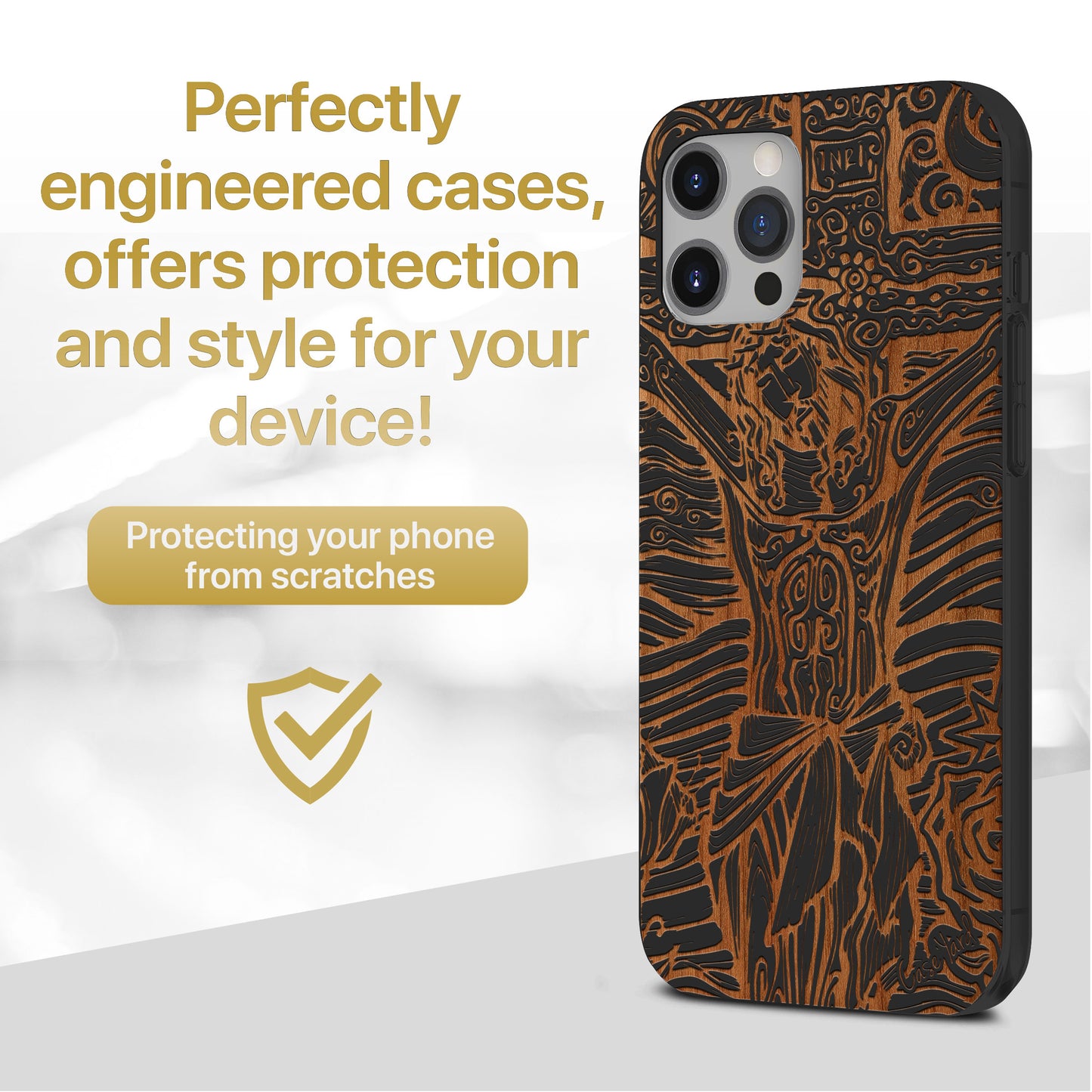 Wooden Cell Phone Case Cover, Laser Engraved case for iPhone & Samsung phone Jesus Design