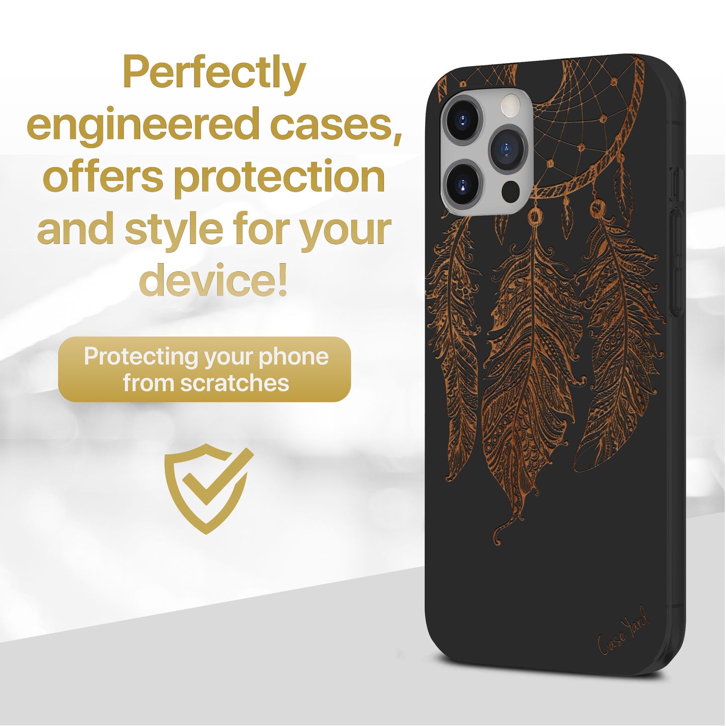 Wooden Cell Phone Case Cover, Laser Engraved case for iPhone & Samsung phone Dream Catcher Design