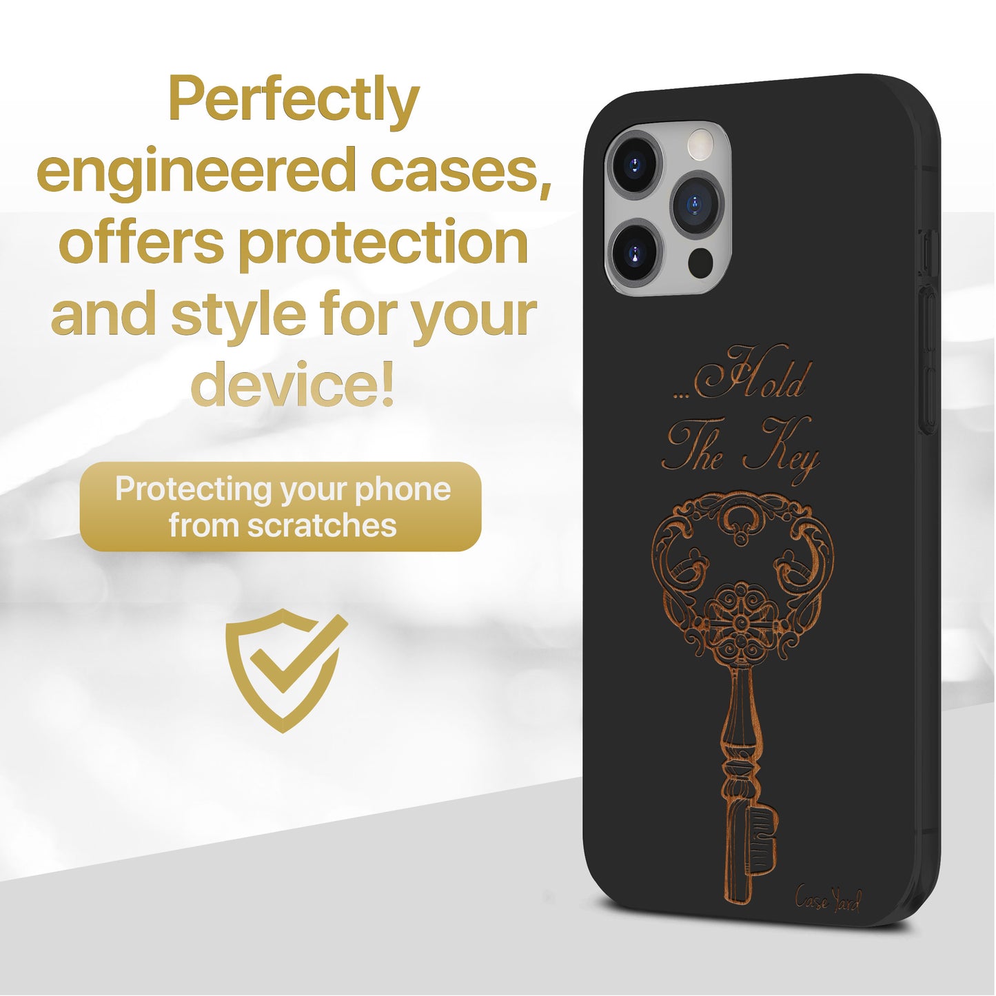 Hold The Key Wooden Laser Engraved Phone Case for iPhone