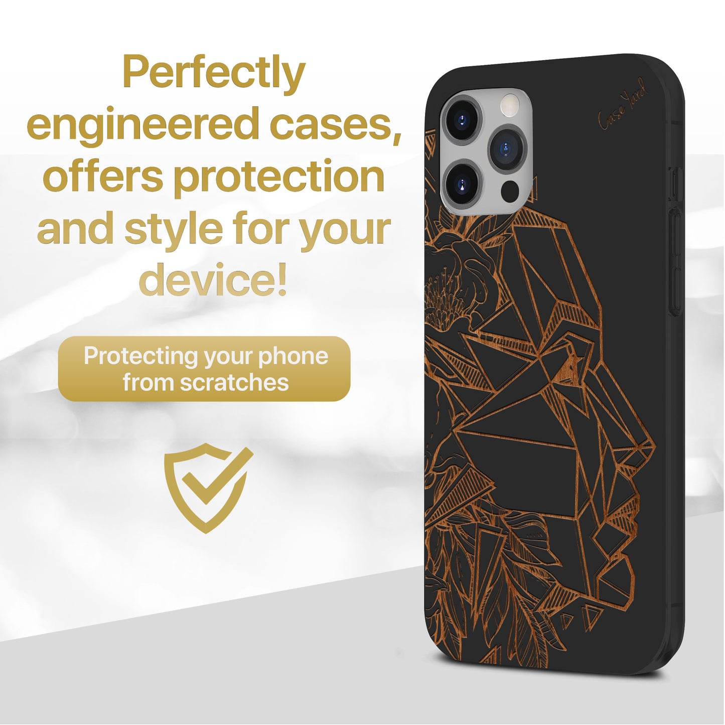 Wooden Cell Phone Case Cover, Laser Engraved case for iPhone & Samsung phone Beautiful Mind Design