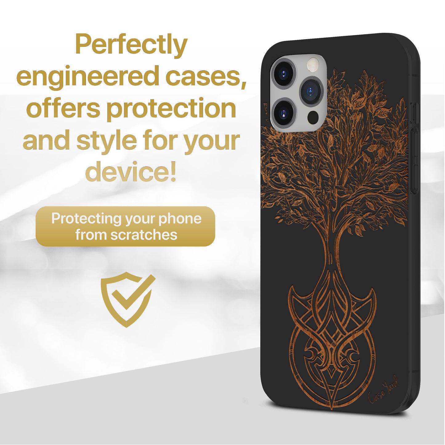 Wooden Cell Phone Case Cover, Laser Engraved case for iPhone & Samsung phone Tree of Life Design