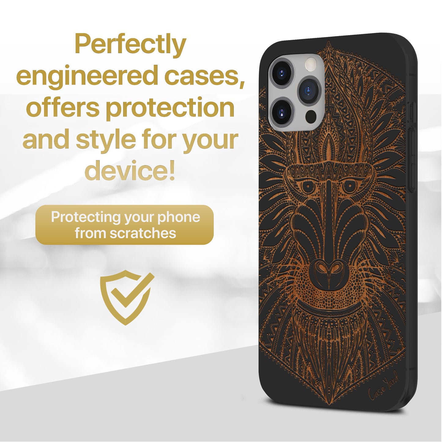 Baboon Monkey Wooden Laser Engraved Phone Case