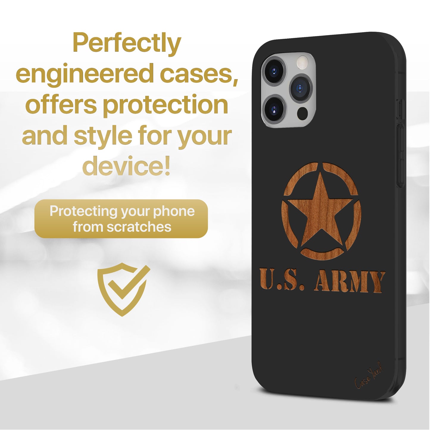 US Army Logo Wooden Laser Engraved Phone Case