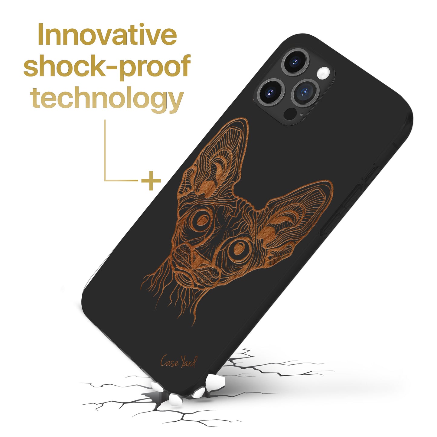 Wooden Cell Phone Case Cover, Laser Engraved case for iPhone & Samsung phone Bob Cat Design