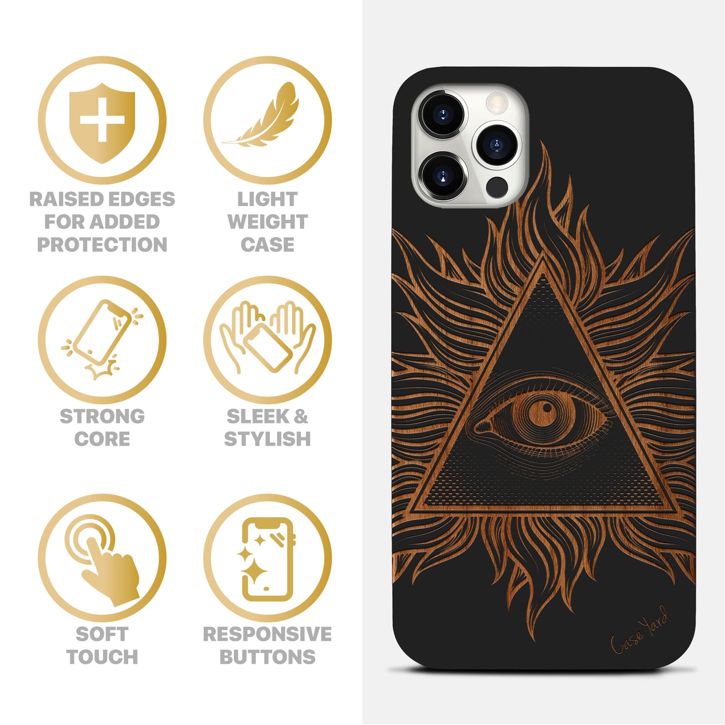 Illuminate Case Wooden Laser Engraved Phone Case