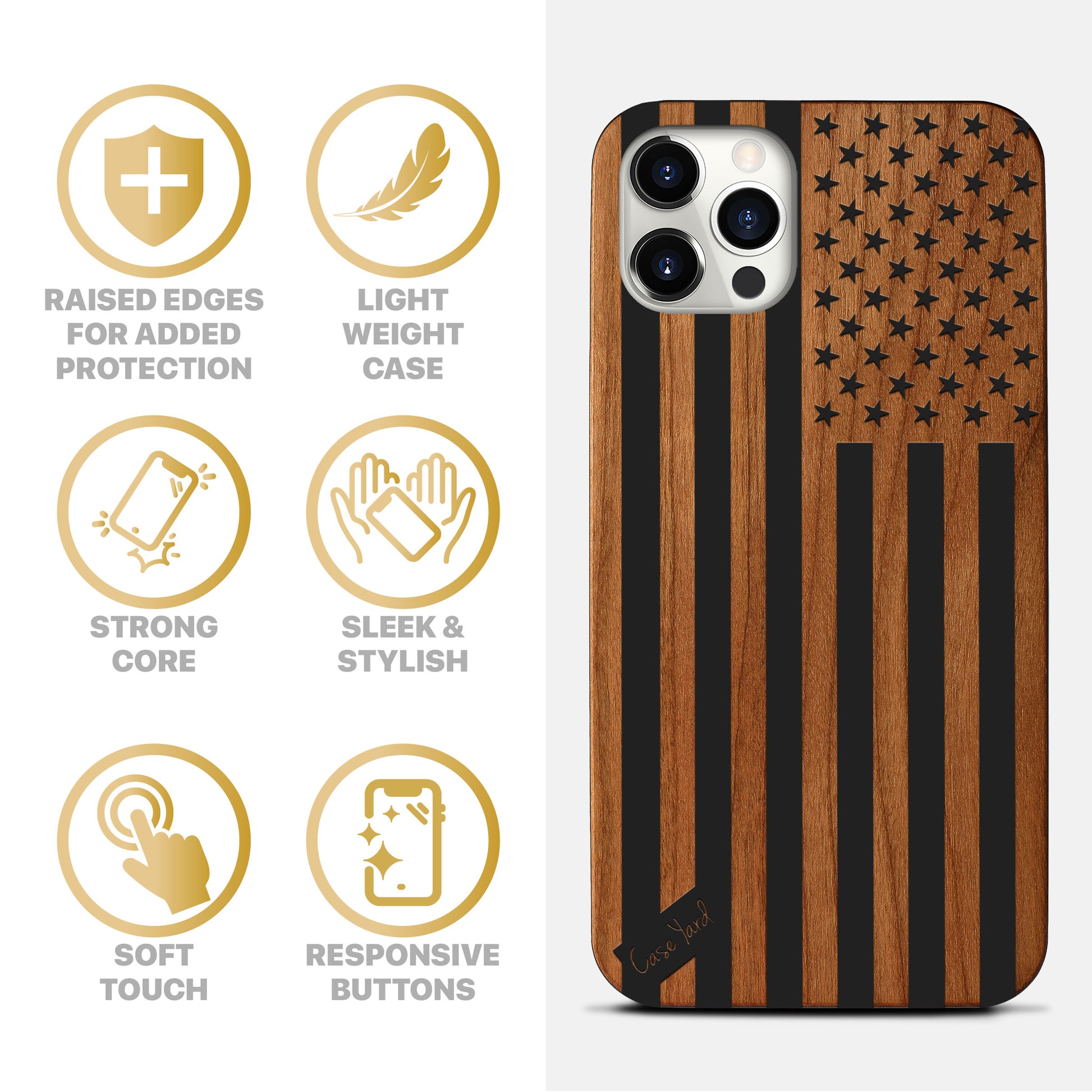 American Flag Wooden Laser Engraved Phone Case – Case Yard USA American Flag Wooden Laser Engraved Phone Case – Case Yard USA