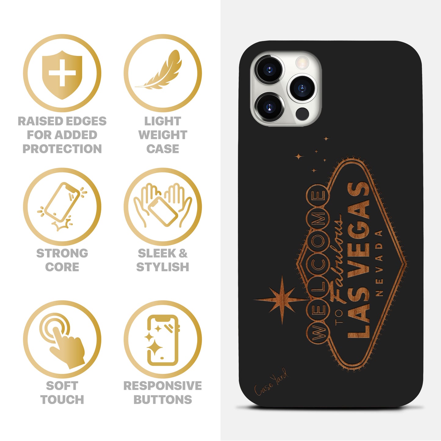 Fabulous Vegas Wooden Laser Engraved Phone Case
