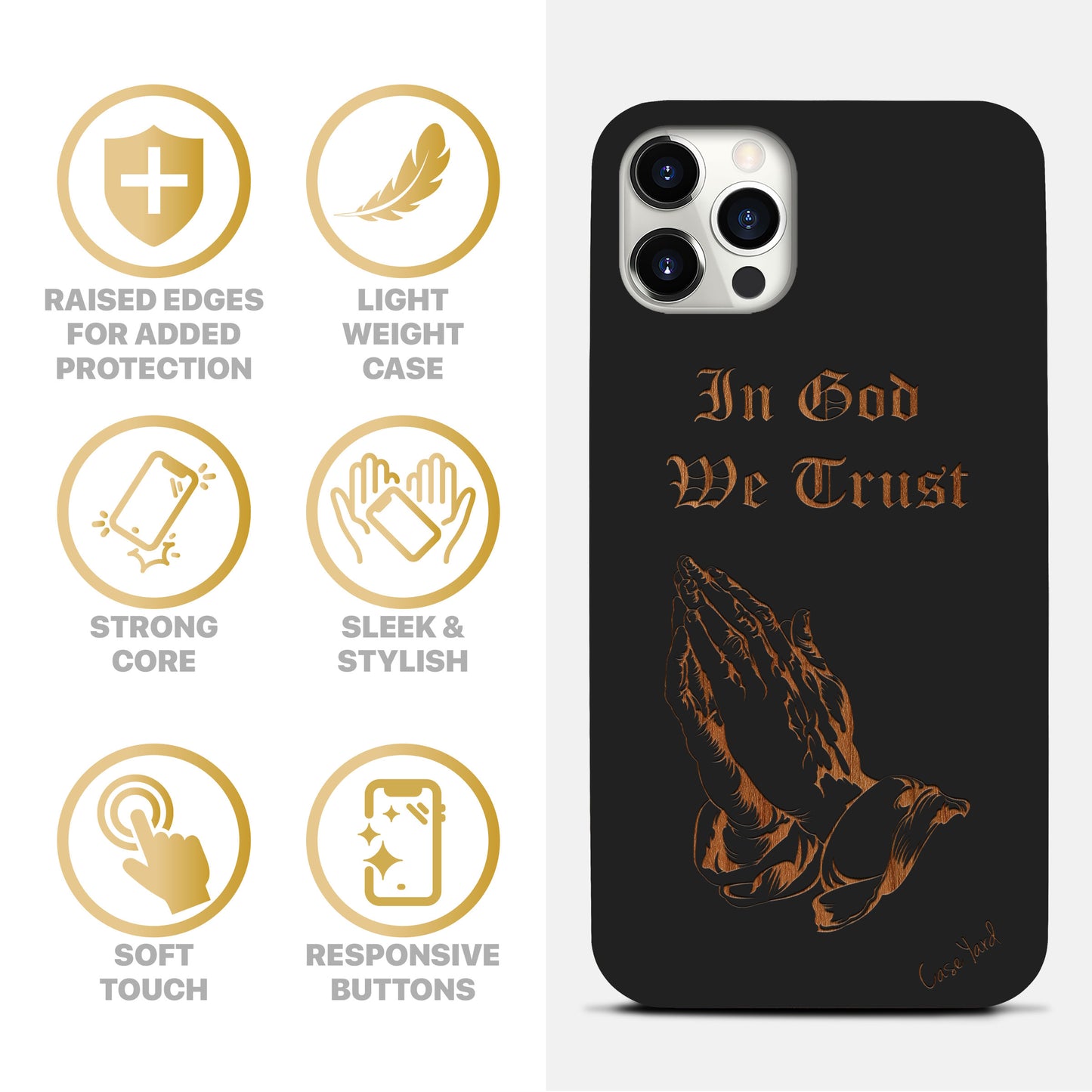 In God We Trust Case Wooden Laser Engraved Phone Case