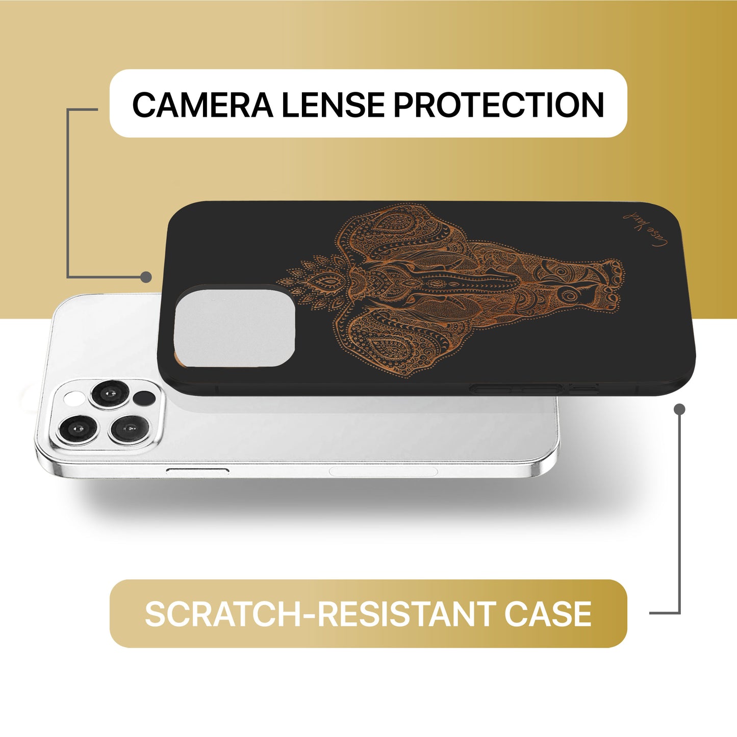 Indian Elephant Wooden Laser Engraved Phone Case for iPhone