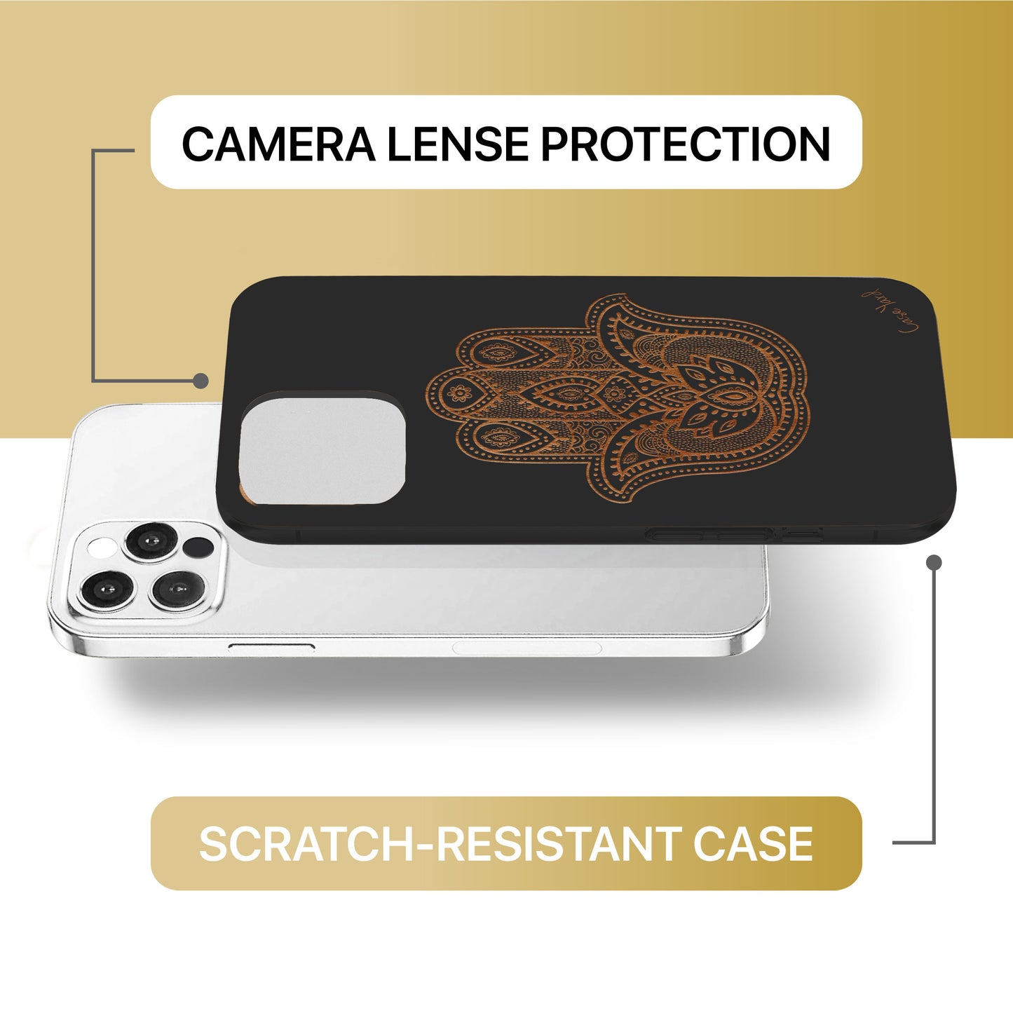 Hamsa Hand Wooden Laser Engraved Phone Case for iPhone