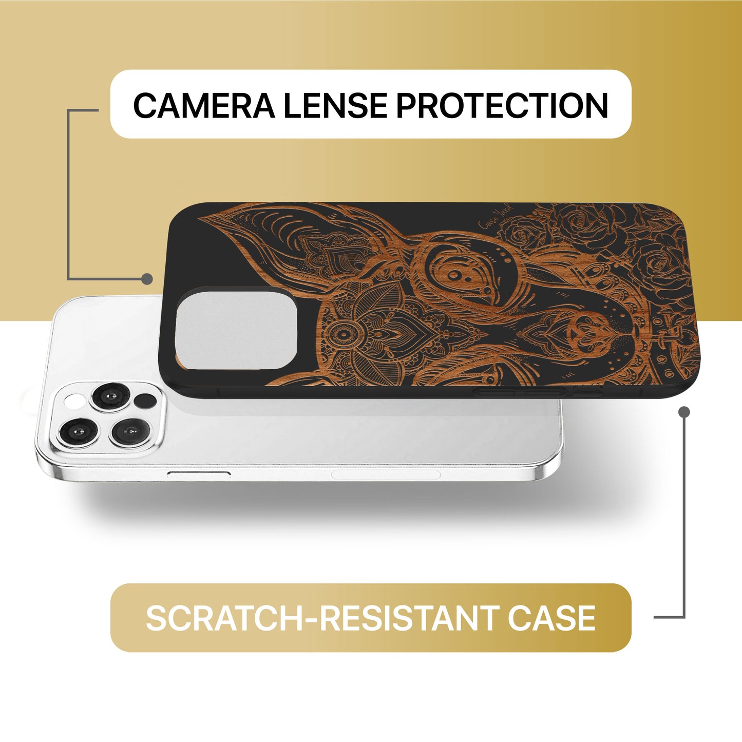 Chihuahua Wooden Laser Engraved Phone Case for iPhone & Samsung Phones