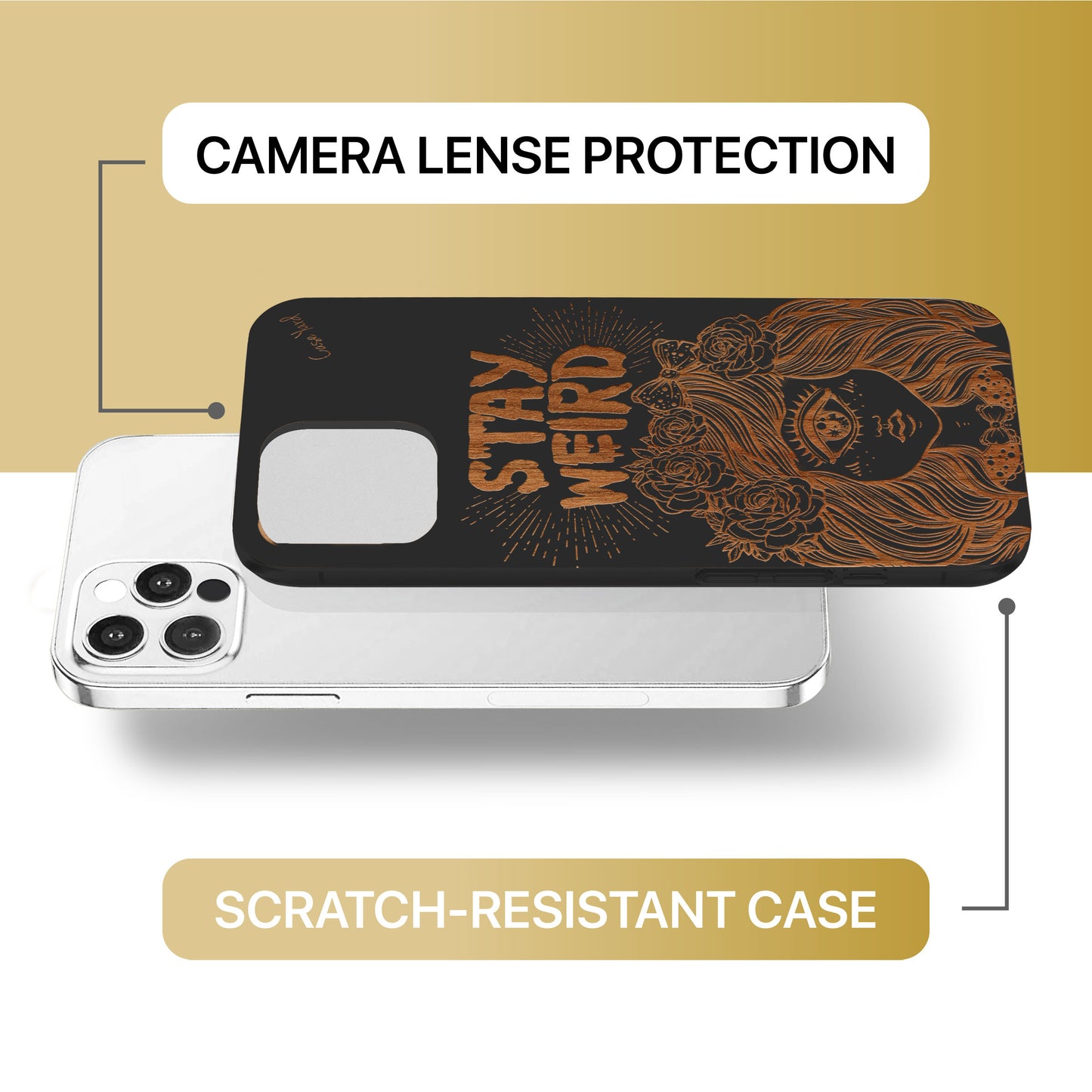 Monster Girl Wooden Laser Engraved Phone Case for iPhone