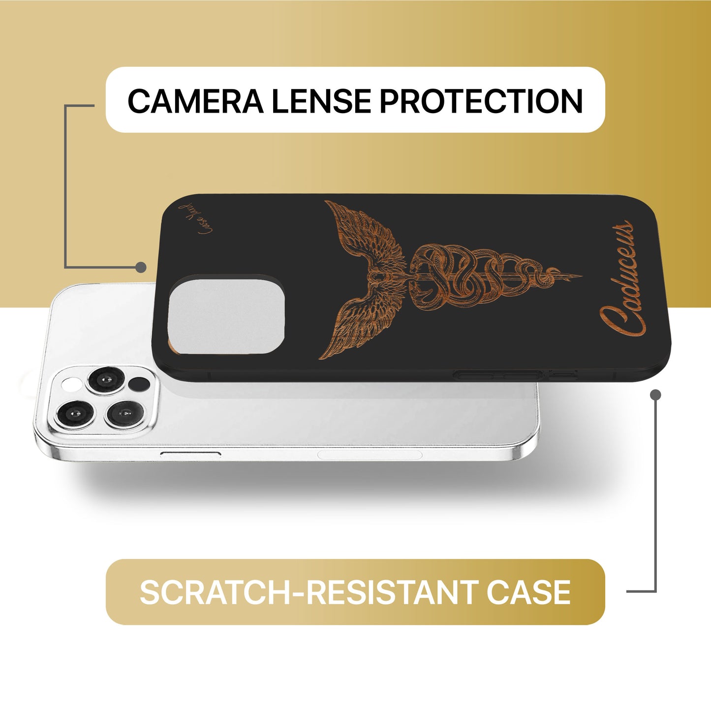 Mercury Wooden Laser Engraved Phone Case for iPhone