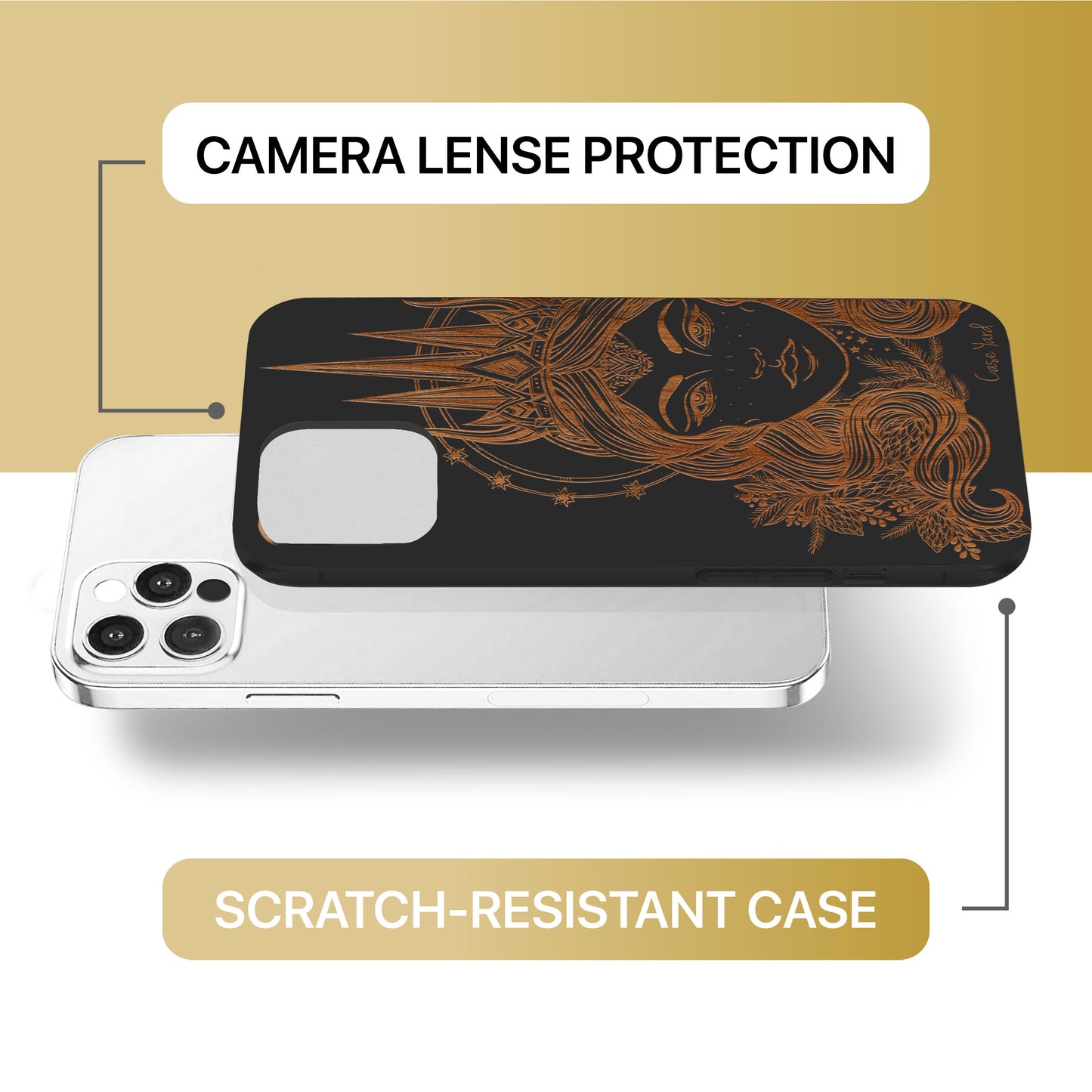 Northern Queen Wooden Laser Engraved Phone Case for iPhone