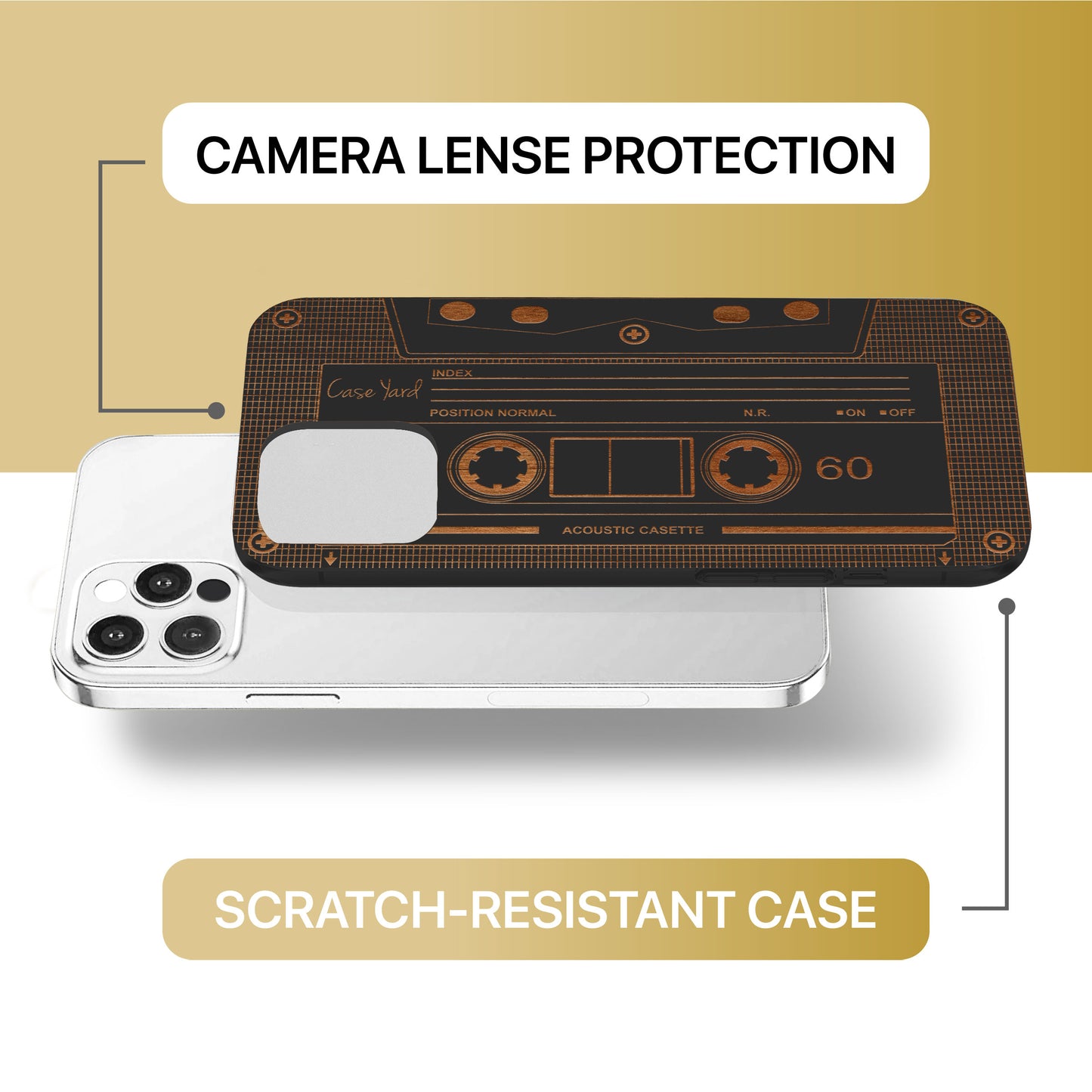 Casette Wooden Laser Engraved Phone Case