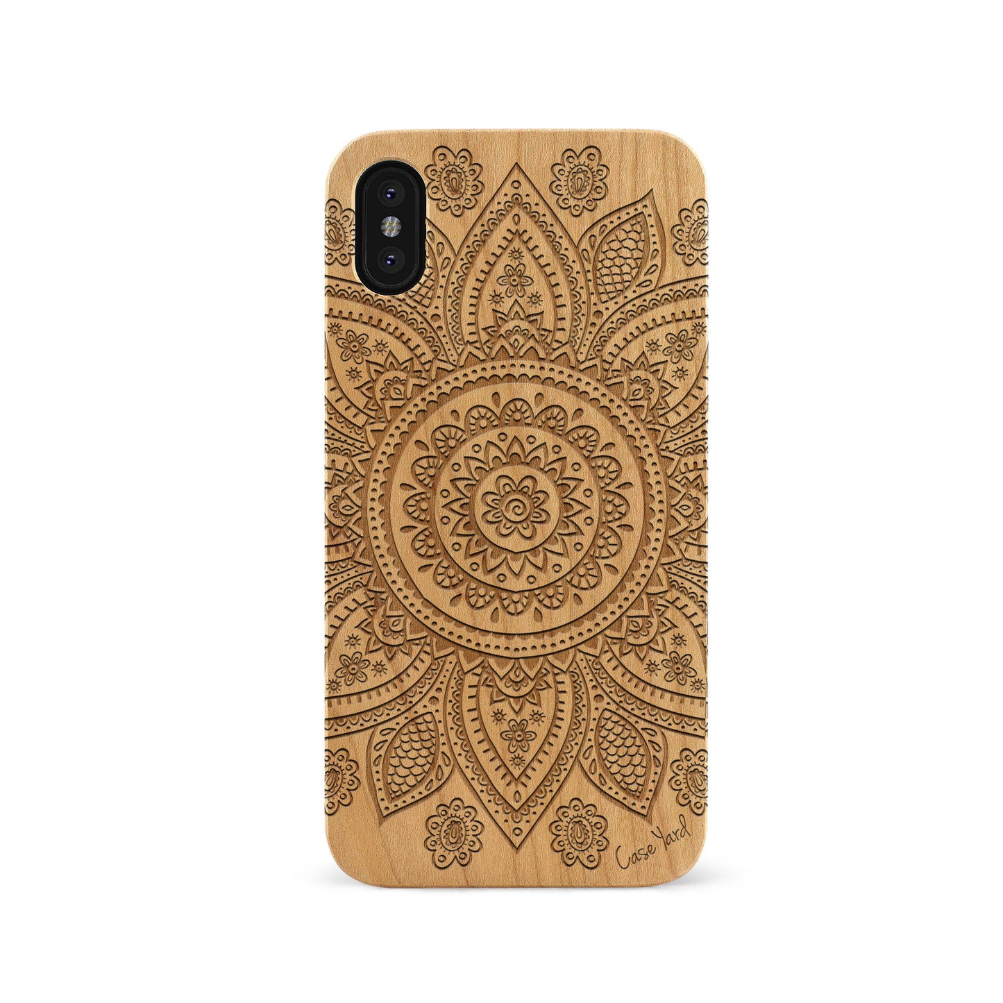 Wooden Cell Phone Case Cover, Laser Engraved case for iPhone & Samsung phone Mandala Design