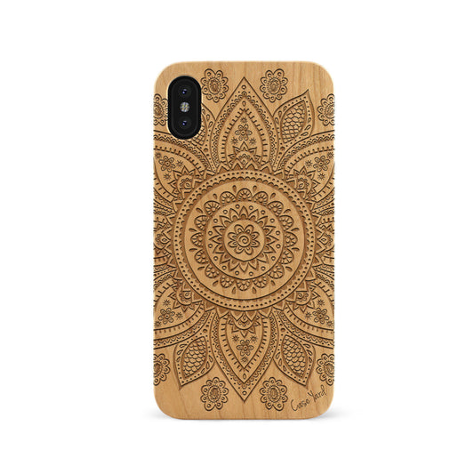 Wood phone case for iPhone XR compatible protective cell phone cover  shockproof slim fit laser engraved Cross 7 design Black wood case for Men &  Women by CaseYard 