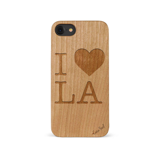 Love LA Wooden Laser Engraved Phone Case