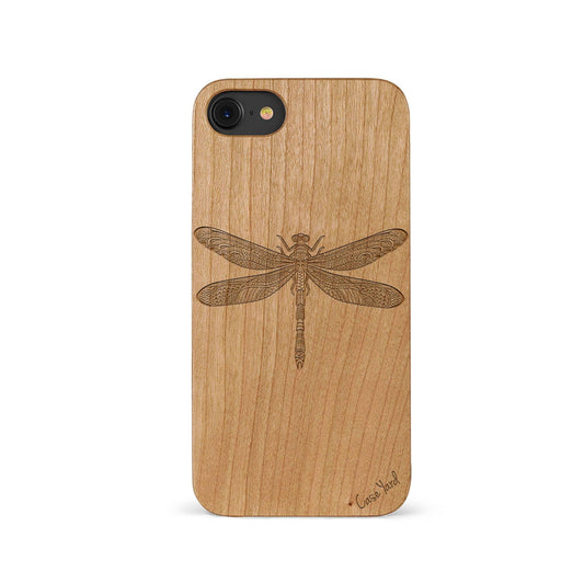 Dragon Fly Wooden Laser Engraved Phone Case for iPhone
